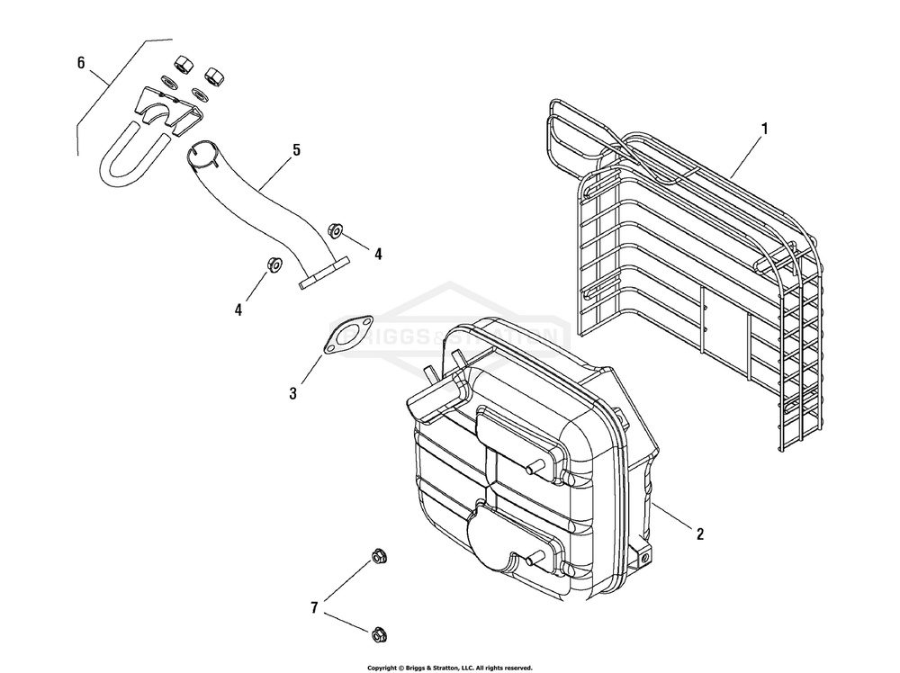 Exhaust And Fittings (030404 030405) Diagram and Parts List for 7500EA Briggs and Stratton Generator